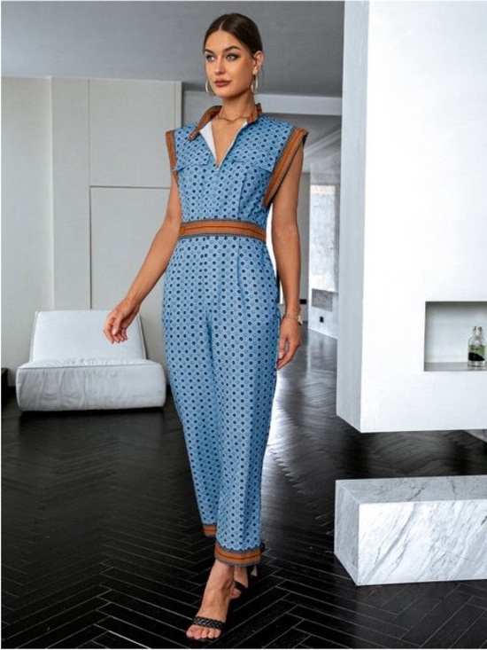 Pants - Ladies silky jumpsuit. Perfect condition. Size large.